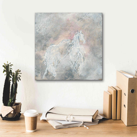 Image of 'Blush Horses II' by Chris Paschke, Giclee Canvas Wall Art,18 x 18