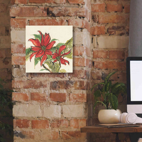 Image of 'Poinsettia II' by Chris Paschke, Giclee Canvas Wall Art,12 x 12