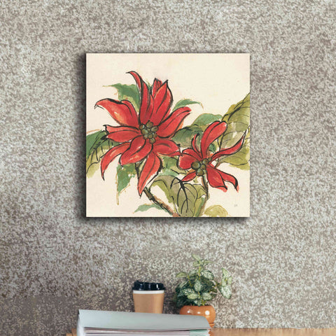 Image of 'Poinsettia II' by Chris Paschke, Giclee Canvas Wall Art,18 x 18