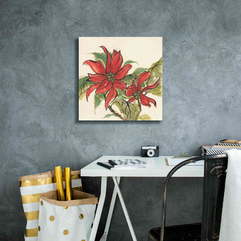 Image of 'Poinsettia II' by Chris Paschke, Giclee Canvas Wall Art,18 x 18