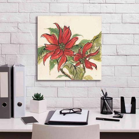 Image of 'Poinsettia II' by Chris Paschke, Giclee Canvas Wall Art,18 x 18