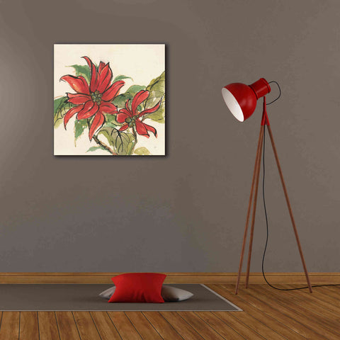Image of 'Poinsettia II' by Chris Paschke, Giclee Canvas Wall Art,26 x 26