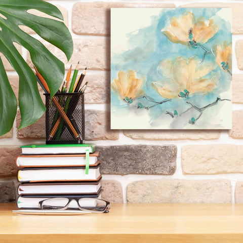 Image of 'Teal Buds III' by Chris Paschke, Giclee Canvas Wall Art,12 x 12