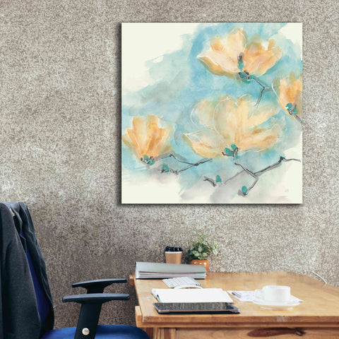 Image of 'Teal Buds III' by Chris Paschke, Giclee Canvas Wall Art,37 x 37