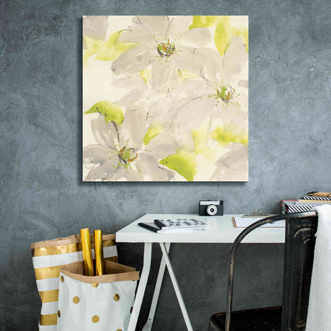 Image of 'Dancing Clematis I' by Chris Paschke, Giclee Canvas Wall Art,26 x 26