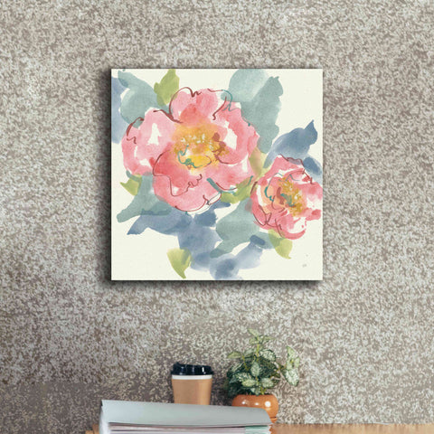 Image of 'Peony In The Pink I' by Chris Paschke, Giclee Canvas Wall Art,18 x 18
