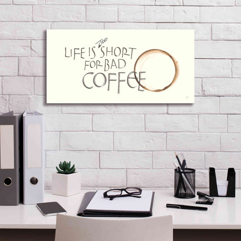 Image of 'Coffee Sayings I' by Chris Paschke, Giclee Canvas Wall Art,24 x 12