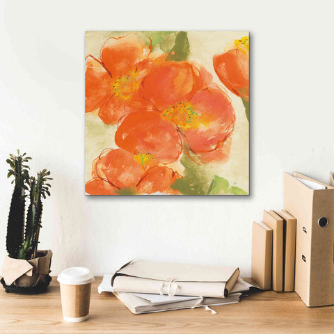 Image of 'Tangerine Poppies I' by Chris Paschke, Giclee Canvas Wall Art,18 x 18