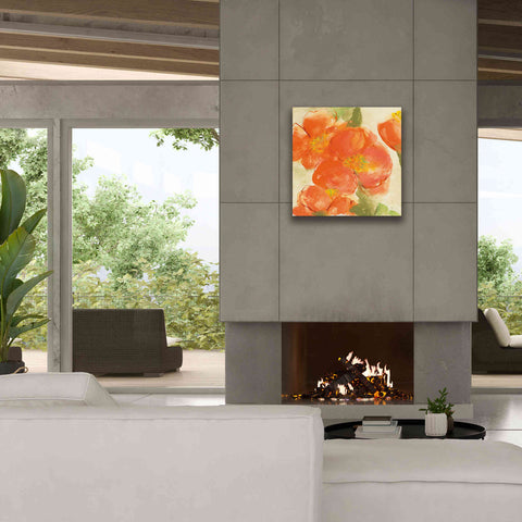 Image of 'Tangerine Poppies I' by Chris Paschke, Giclee Canvas Wall Art,26 x 26