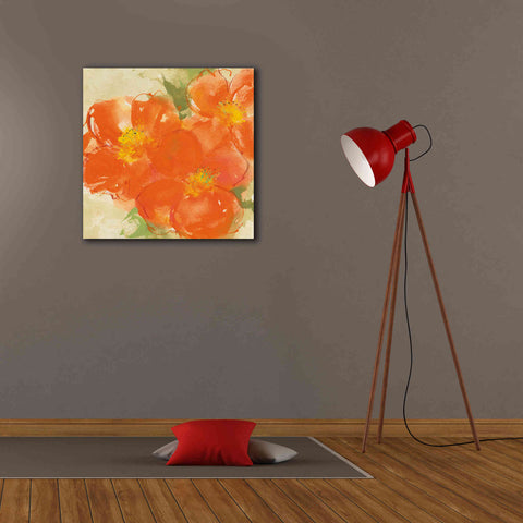Image of 'Tangerine Poppies II' by Chris Paschke, Giclee Canvas Wall Art,26 x 26