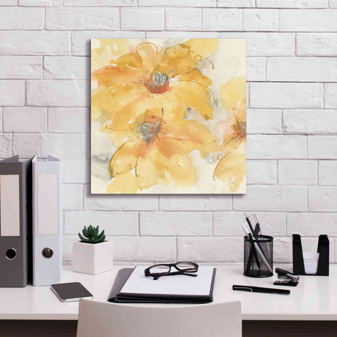 Image of 'Golden Clematis I' by Chris Paschke, Giclee Canvas Wall Art,18 x 18