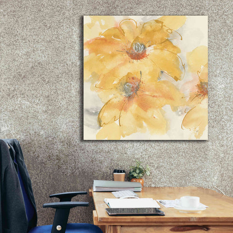 Image of 'Golden Clematis I' by Chris Paschke, Giclee Canvas Wall Art,37 x 37