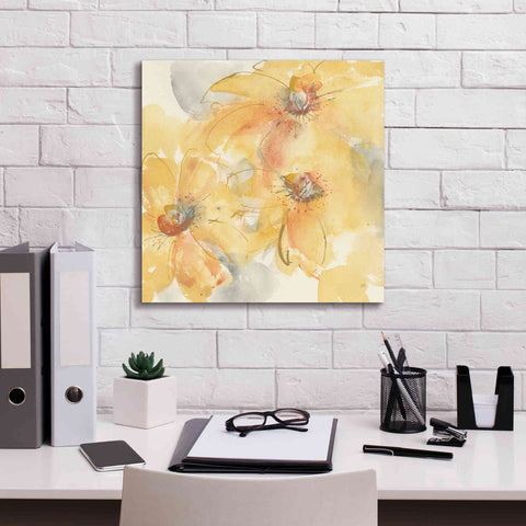 Image of 'Golden Clematis II' by Chris Paschke, Giclee Canvas Wall Art,18 x 18