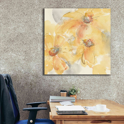Image of 'Golden Clematis II' by Chris Paschke, Giclee Canvas Wall Art,37 x 37