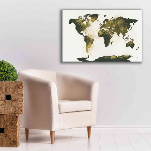 Image of 'World Map Gold Dust' by Chris Paschke, Giclee Canvas Wall Art,40 x 26