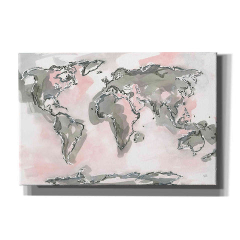 Image of 'World Map Blush' by Chris Paschke, Giclee Canvas Wall Art