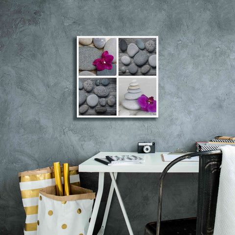 Image of 'Zen Orchid Collage' by Andrea Haase, Giclee Canvas Wall Art,18 x 18