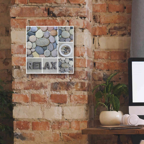 Image of 'Zen Pebble Relax Collage' by Andrea Haase, Giclee Canvas Wall Art,12 x 12