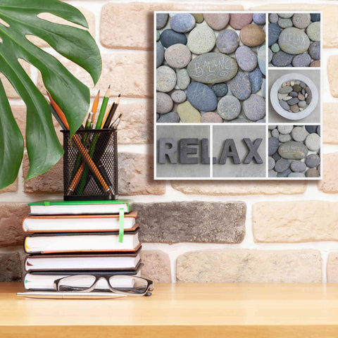 Image of 'Zen Pebble Relax Collage' by Andrea Haase, Giclee Canvas Wall Art,12 x 12