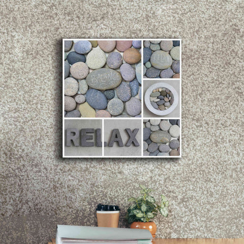 Image of 'Zen Pebble Relax Collage' by Andrea Haase, Giclee Canvas Wall Art,18 x 18