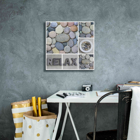 Image of 'Zen Pebble Relax Collage' by Andrea Haase, Giclee Canvas Wall Art,18 x 18