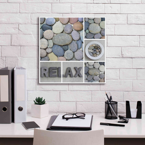 Image of 'Zen Pebble Relax Collage' by Andrea Haase, Giclee Canvas Wall Art,18 x 18