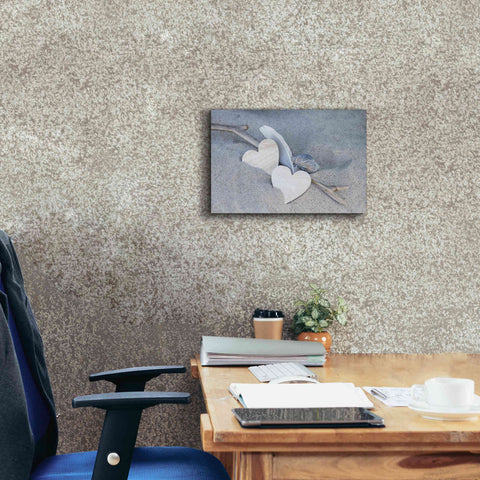 Image of 'Heart And Feather Beach Still' by Andrea Haase, Giclee Canvas Wall Art,18 x 12