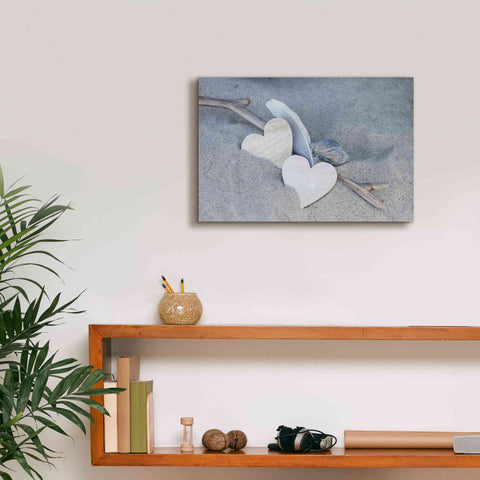 Image of 'Heart And Feather Beach Still' by Andrea Haase, Giclee Canvas Wall Art,18 x 12