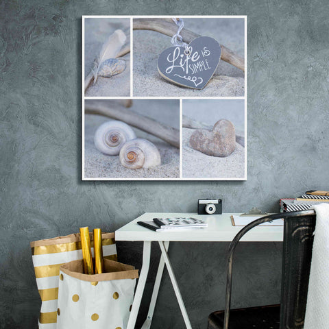 Image of 'Summer Beach Still Life Collage' by Andrea Haase, Giclee Canvas Wall Art,26 x 26