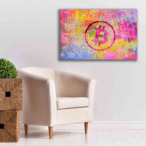 Image of 'Street Art Bitcoin' by Andrea Haase, Giclee Canvas Wall Art,40 x 26