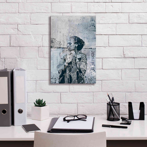 Image of 'Los Angeles City Girl Blue Grey' by Andrea Haase, Giclee Canvas Wall Art,12 x 18
