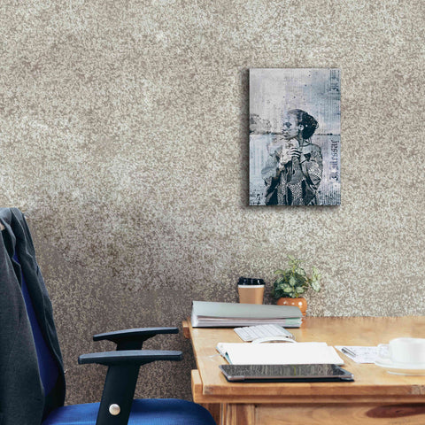 Image of 'Los Angeles City Girl Blue Grey' by Andrea Haase, Giclee Canvas Wall Art,12 x 18