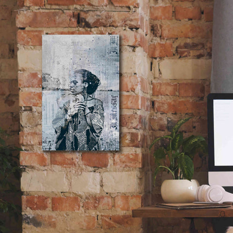 Image of 'Los Angeles City Girl Blue Grey' by Andrea Haase, Giclee Canvas Wall Art,12 x 18