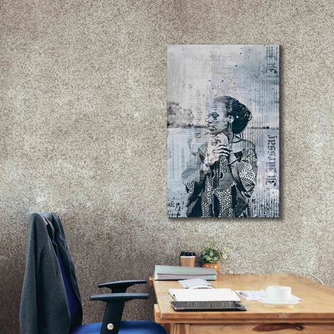 Image of 'Los Angeles City Girl Blue Grey' by Andrea Haase, Giclee Canvas Wall Art,26 x 40