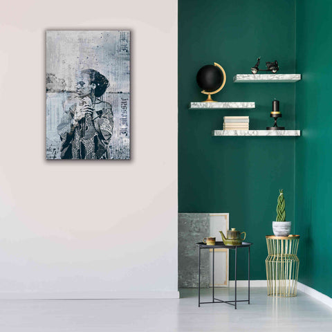 Image of 'Los Angeles City Girl Blue Grey' by Andrea Haase, Giclee Canvas Wall Art,26 x 40