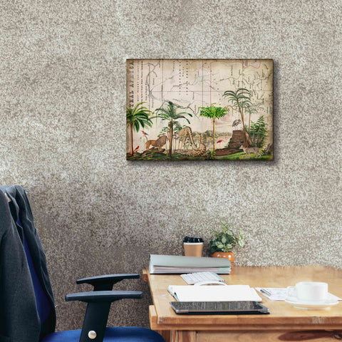 Image of 'Wild Animals Paradise Green' by Andrea Haase Giclee Canvas Wall Art,26 x 18