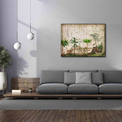 Image of 'Wild Animals Paradise Green' by Andrea Haase Giclee Canvas Wall Art,54 x 40