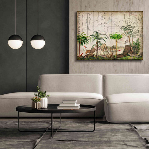 Image of 'Wild Animals Paradise Green' by Andrea Haase Giclee Canvas Wall Art,54 x 40