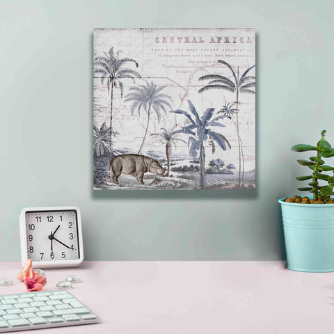 Image of 'Hippo Adventure' by Andrea Haase Giclee Canvas Wall Art,12 x 12