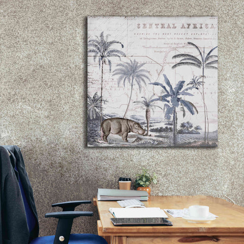 Image of 'Hippo Adventure' by Andrea Haase Giclee Canvas Wall Art,37 x 37