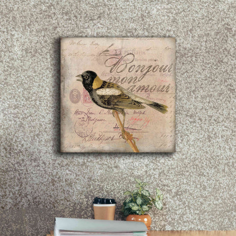 Image of 'Bonjour Mon Amour' by Andrea Haase Giclee Canvas Wall Art,18 x 18