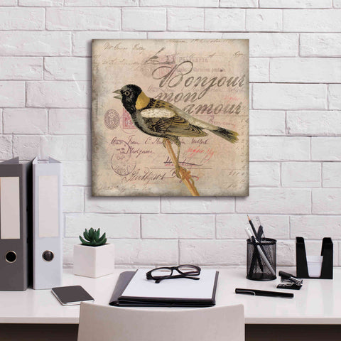 Image of 'Bonjour Mon Amour' by Andrea Haase Giclee Canvas Wall Art,18 x 18