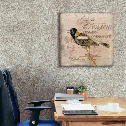 Image of 'Bonjour Mon Amour' by Andrea Haase Giclee Canvas Wall Art,26 x 26