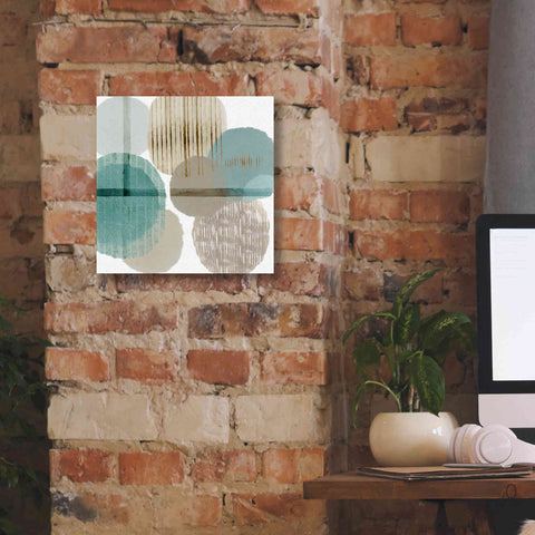 Image of 'Teal Harmony I' by Flora Kouta Giclee Canvas Wall Art,12 x 12