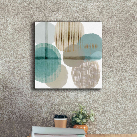 Image of 'Teal Harmony I' by Flora Kouta Giclee Canvas Wall Art,18 x 18