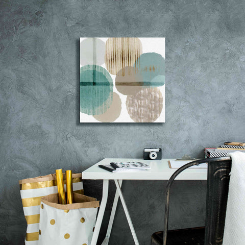 Image of 'Teal Harmony I' by Flora Kouta Giclee Canvas Wall Art,18 x 18