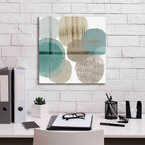 Image of 'Teal Harmony I' by Flora Kouta Giclee Canvas Wall Art,18 x 18