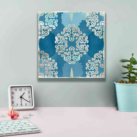 Image of 'Royal Blue Tile III' by Flora Kouta Giclee Canvas Wall Art,12 x 12