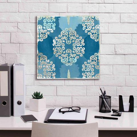 Image of 'Royal Blue Tile III' by Flora Kouta Giclee Canvas Wall Art,18 x 18