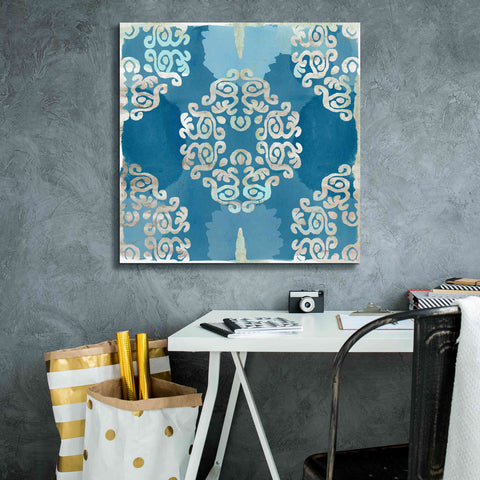 Image of 'Royal Blue Tile III' by Flora Kouta Giclee Canvas Wall Art,26 x 26